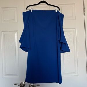 CALVIN KLEIN ROYAL BLUE STRAPLESS DRESS